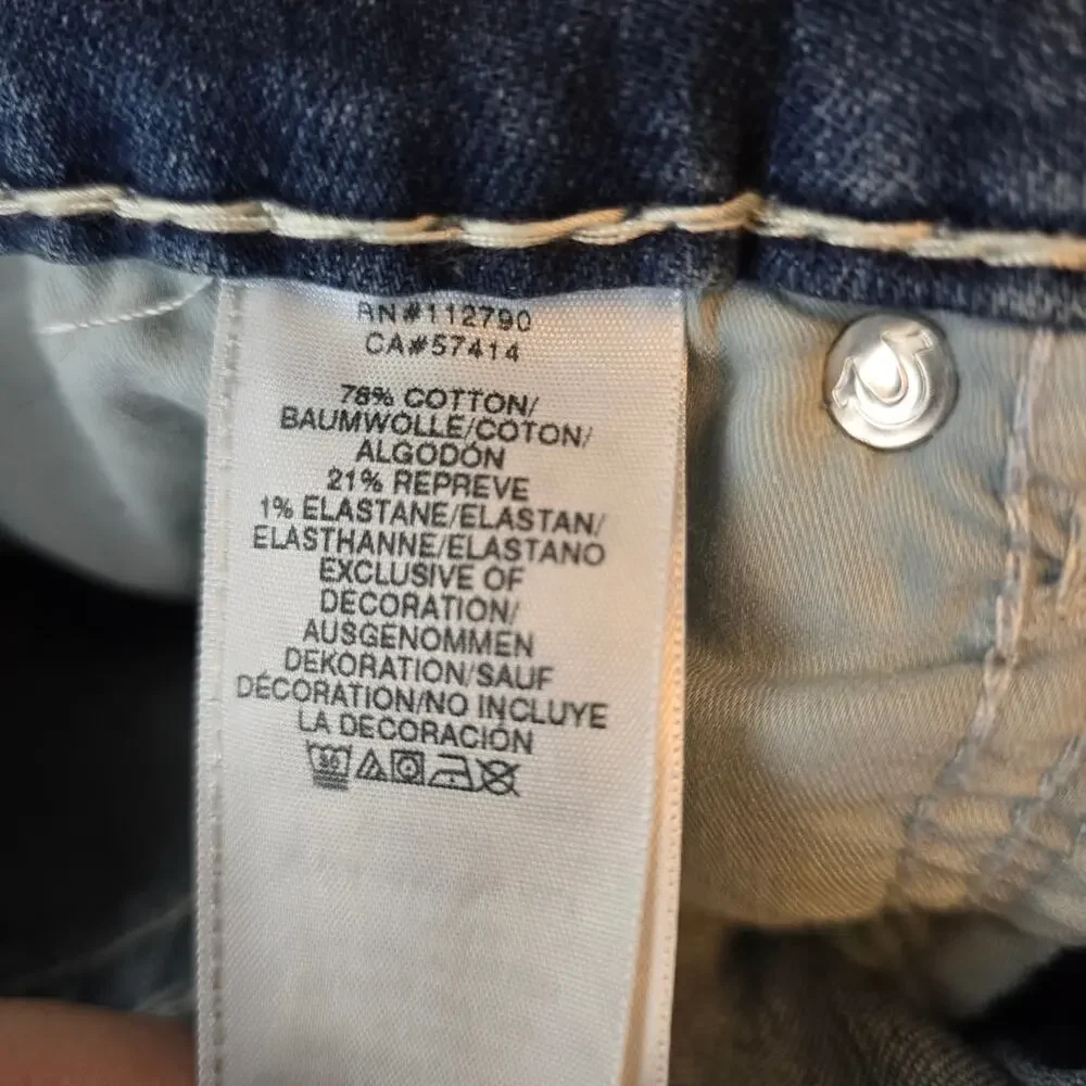 Men's True Religion Blue Rocco Relaxed Skinny Denim Jeans Size 30